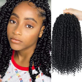 Bileaf passion twist crochet hair 12-inch ombre front view for easy, quick styling.