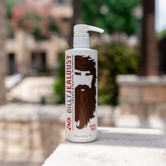 Billy Jealousy Beard Wash pump-dispense showcases convenient, mess-free application.