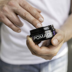 Billy Jealousy Lunatic Fringe pomade tin back highlighting easy washout.