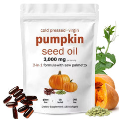 BINBINNIAO pumpkin seed oil saw palmetto bottle front view showing hair growth potential