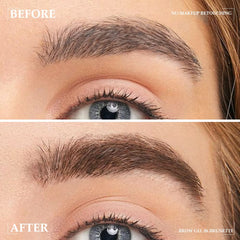 BINGBRUSH tinted brow gel swatches display eight shades for skin tones.