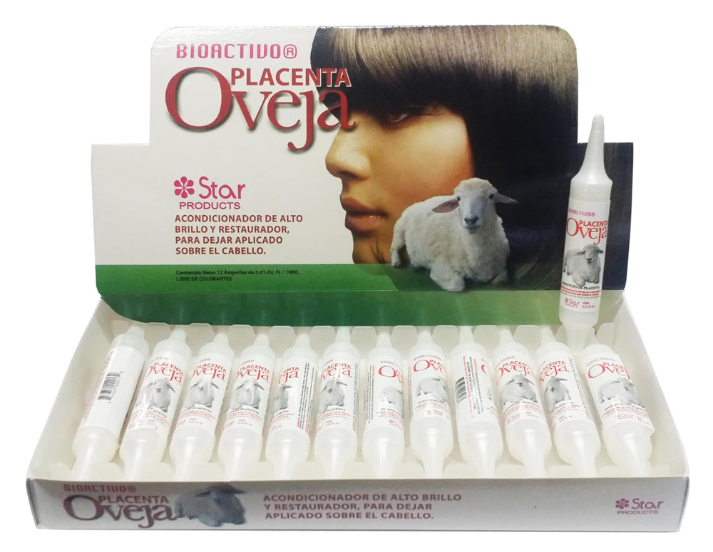 Bio Complex Star Sheep Placenta ampoules 12-pack for deep conditioning and repair.