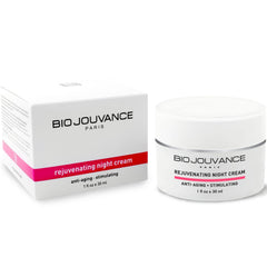 BIO JOUVANCE PARIS night cream bottle pour supports overnight hydration and skin nourishment