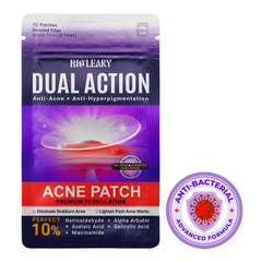 BIO'LEARY acne patch close-up on blemish for targeted support.