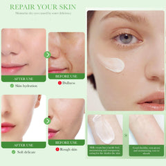 BIOAQUA Centella Asiatica Nourish Repair cream on skin after cleansing for fresh, hydrated appearance.
