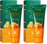 BIOAQUA Manuka Honey Cleanser foam closeup showing rich lather for gentle cleansing.