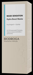 BIODROGA Hydra Boost mask spread on skin showing hydration