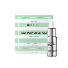 Bioeffect EGF Power Serum bottle and dropper highlighting firming potential
