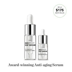Applying Bioeffect EGF Serum on cheek for refreshed skin appearance