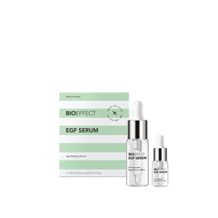 Bioeffect EGF Serum bottle closeup showing premium hydration preparation