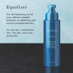 Bioelements Equalizer ingredients close-up with ylang-ylang and adaptogenic herbs.