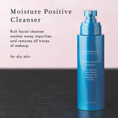 Bioelements Moisture Positive Cleanser pump application demonstrates nourishing lather for daily use