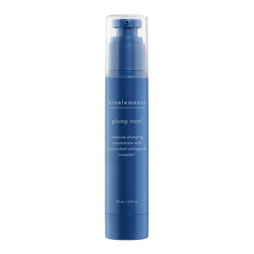 Bioelements Plump Start bottle front view shows the product packaging and branding.