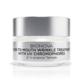 BIONOVA nose-to-mouth wrinkle treatment bottle targets firming and smoothing.