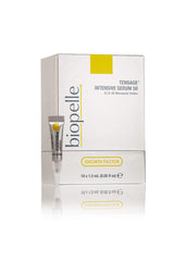 Biopelle Tensage Growth Factor Intensive Serum bottle close-up highlighting SCA 50 Biorepair technology for smoother texture