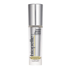 Biopelle Tensage Radiance Eye Cream tube close-up showing tinted formula that brightens