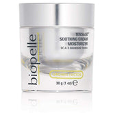 Biopelle Tensage soothing oil-free moisturizer jar delivers lightweight daily hydration.