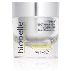 Biopelle Tensage soothing oil-free moisturizer jar delivers lightweight daily hydration.
