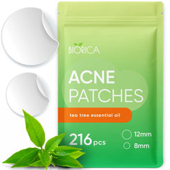 BIORICA Tea Tree Oil pimple patches on face pack for discreet blemish coverage.