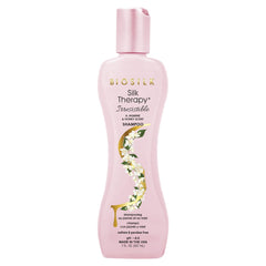BioSilk Irresistible Shampoo bottle with jasmine petals for a lush cleanse and shine.