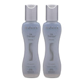 BioSilk Silk Therapy Cure bottle with leave-in treatment for smooth, glossy hair upkeep.