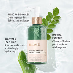 Aloe vera soothing during BIOSSANCE cleansing routine