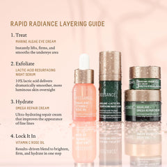 BIOSSANCE Rapid Radiance Set opened shows hydrating products for daily glow.