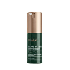 BIOSSANCE Squalane Lactic Acid Serum bottle for gentle nighttime exfoliation and hydration.