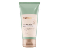 BIOSSANCE Squalane Omega Repair Hand Cream tube delivers deep hydration