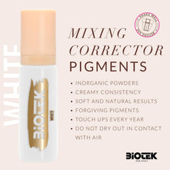 Biotek white pigment for paramedical highlights supports precise visual balance