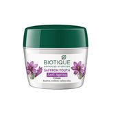Biotique Saffron Youth Anti-Ageing Cream tube close-up highlighting nourishing formula for mature skin.