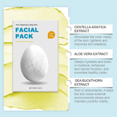 Biuhorey facial mask applied on face demonstrates quick hydration and lift