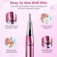 Biutee nail-drill-30000rpm delivering precise filing and shaping.
