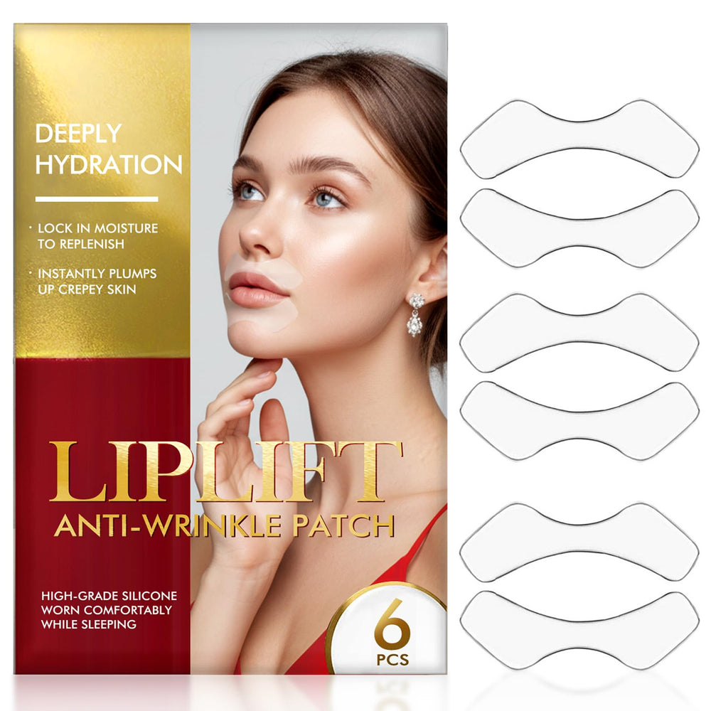 Bizzico anti-wrinkle lip patch applied around the mouth for a smoother contour