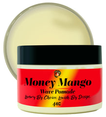 Black Lavish Essentials Money Mango Pomade bottle for deep waves with a clean hold
