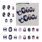 Black Rabbit 24pcs short-press-on-nails ready for a quick chic manicure.