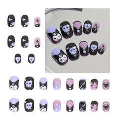 Black Rabbit 24pcs short-press-on-nails ready for a quick chic manicure.
