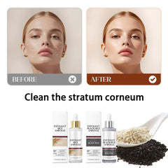 Black Rice Exfoliant serum glow shot emphasizes hydration.