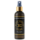BLACK WIDOW Pro Shave Solution bottle shows a clear spray for precise, mess-free shaving.