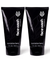 Black Wolf Charcoal Face Wash bottle front with brand visible and pores ready for cleansing.