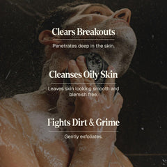 Foamy lather of Black Wolf Charcoal Face Wash ready to cleanse the skin.