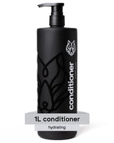 Black Wolf conditioner bottle 1L for salon-grade hydration and detangling.