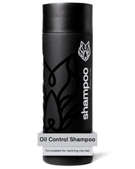 Black Wolf oil-control shampoo bottle for daily use and oil-free feel.
