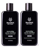 Black Wolf body wash bottle pour with salicylic acid for deep cleansing