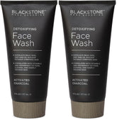 Blackstone Detoxifying Face Wash bottle pour, easy dispensing for daily cleansing.
