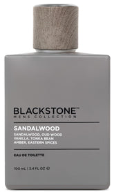 Blackstone Sandalwood EDT bottle close-up for daily wear
