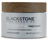 Blackstone Thickening Fiber Paste bottle shows versatile styling for volume and control.