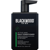 Blackwood For Men Active Man Daily Conditioner bottle showing thicker-looking hair