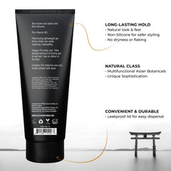 BioFuse gel texture swatch highlighting flexible hold for all hair types.
