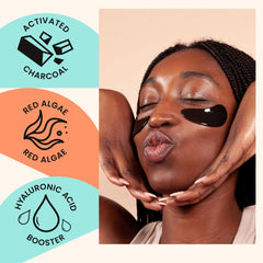 BLAQ activated charcoal detail indicating gentle detox for the eye area